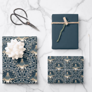 Star von Wonder Mandala Krippe Art Deco Scallops Geschenkpapier Set