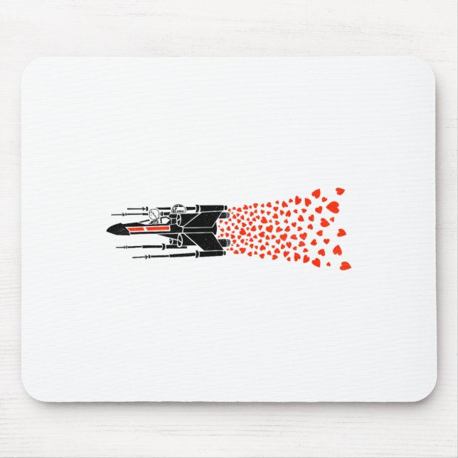 Star War Valentines Day Luke R2 D2 X Wing Hearts  Mousepad (Vorne)