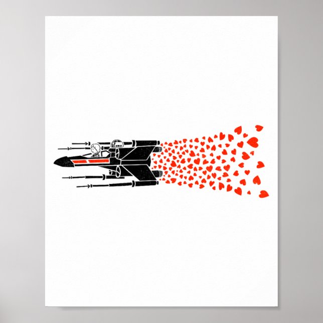 Star War Valentines Day Luke R2 D2 X Wing Hearts  Poster (Vorne)