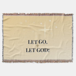 Star-Washed Let Go Let God Cross Comfort Decke