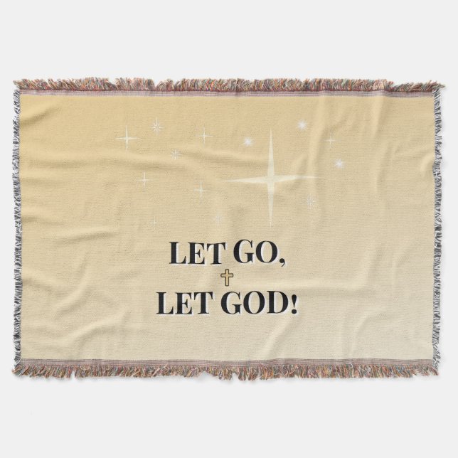 Star-Washed Let Go Let God Cross Comfort Decke (Vorderseite)