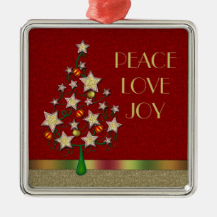 Star Weihnachtsbaum Silver Square Ornament