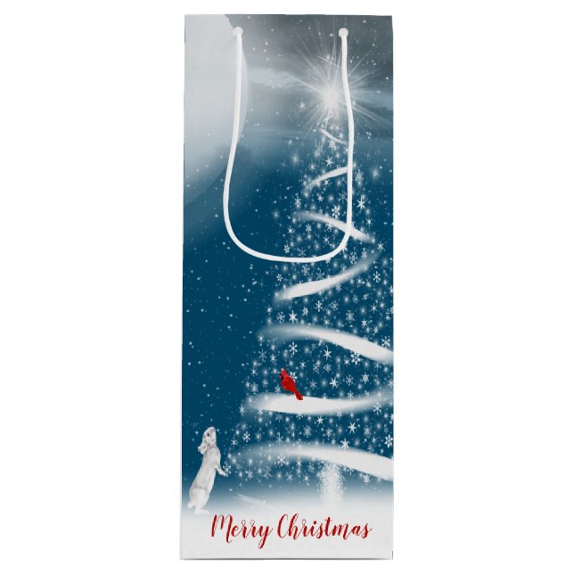 Star Weihnachtsbaum und Moon Wine Geschenktasche Geschenktüte Für Weinflaschen (Vorderseite)