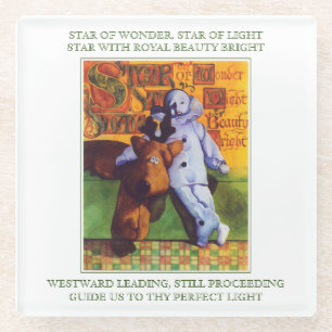 STAR WONDER Glass Drink Untersetzer + Texte