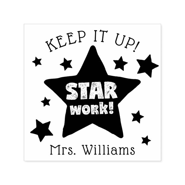 Star Work Teachers Inspiration Briefmarke Permastempel (Design)
