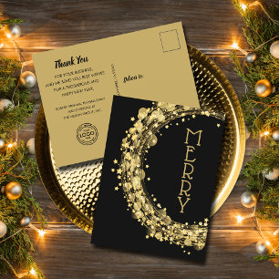 Star Wreath auf Black Christmas Feiertagspostkarte