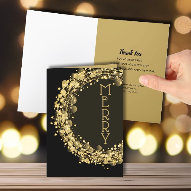 Star Wreath Black Frohe Weihnachtsgeschäft Feiertagskarte (Von Creator hochgeladen)