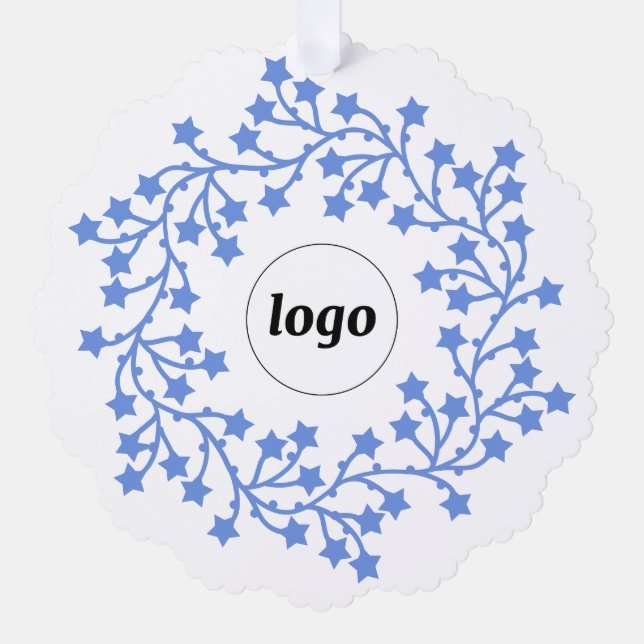Star Wreath-Logo-Geschäft Ornament Karte (Vorderseite)