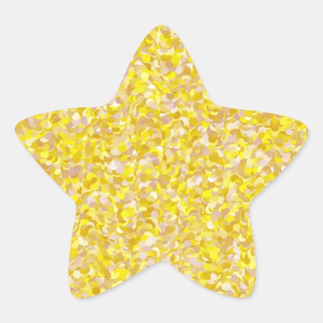 Star Yellow Abstract Glitter Background Stern-Aufkleber (Vorderseite)