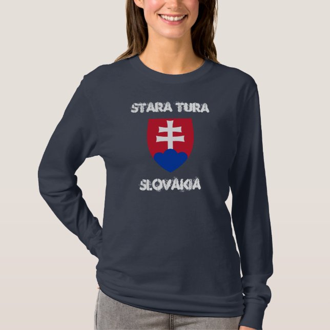 Stara Tura, Slowakei mit Wappen T-Shirt (Vorderseite)