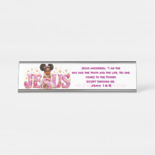 StarBerry™ "JESUS" Schrift-Tisch-Platte Schreibtischnamensplakette