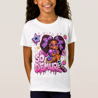 StarBerry™ So Demure Lila Neongraffiti-T-Shirt T-Shirt
