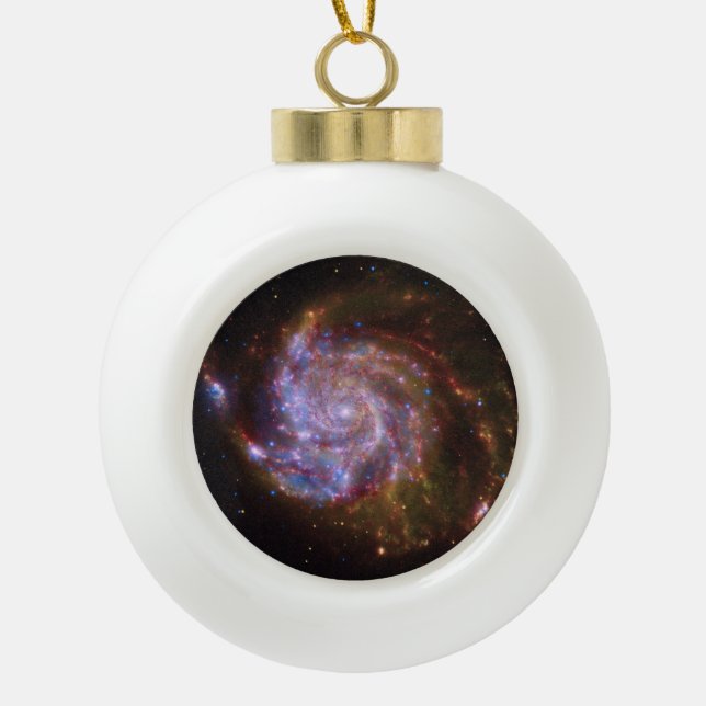 Starbirth im Pinwheel: M101 Galaxy Keramik Kugel-Ornament (Vorderseite)