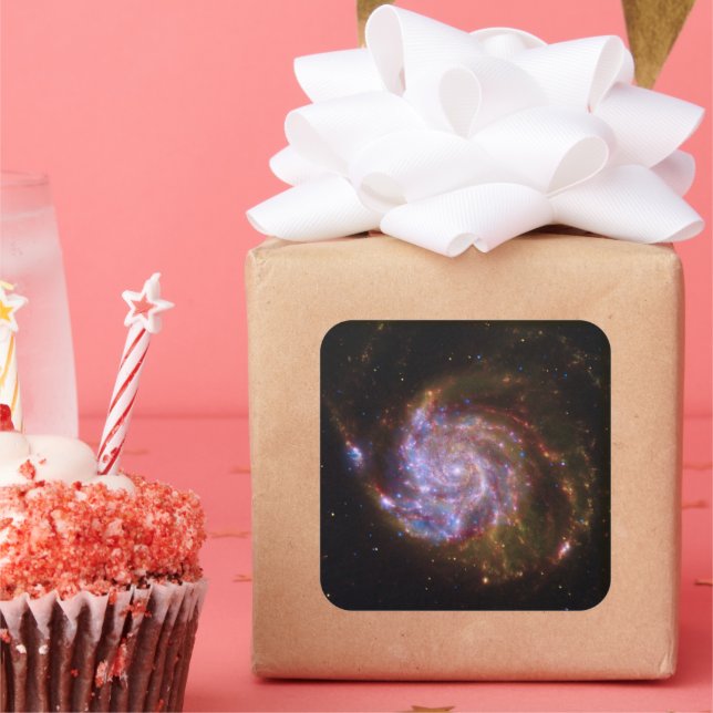 Starbirth im Pinwheel: M101 Galaxy Quadratischer Aufkleber (Party)