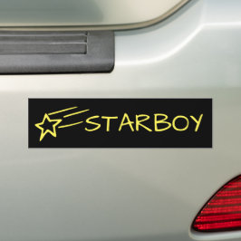 STARBOY and Shooting Star Customizable Yellow Autoaufkleber