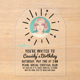 STARBURST | Custom Simple & Chic Photo Birthday Acryleinladungen