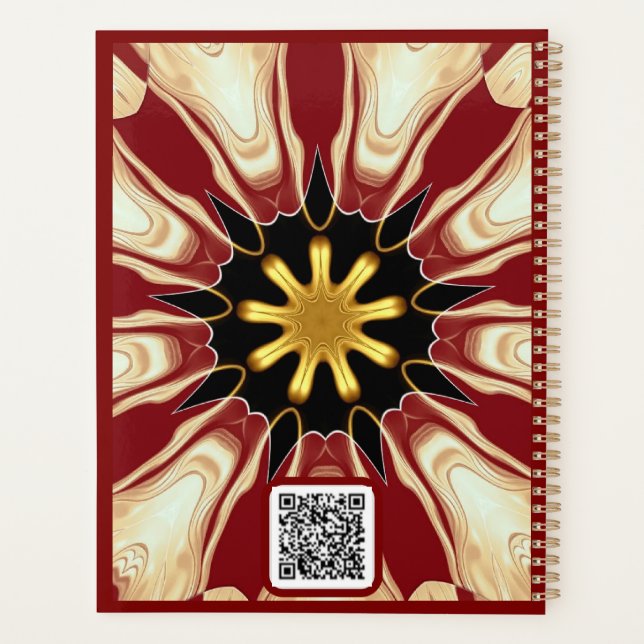 Starburst | Deep Crimson & Gold Luxury Organizer w Planer (Rückseite)