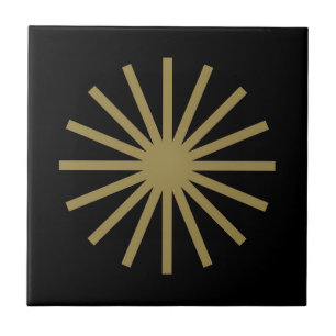 Starburst Schwarz und Gold Fliese
