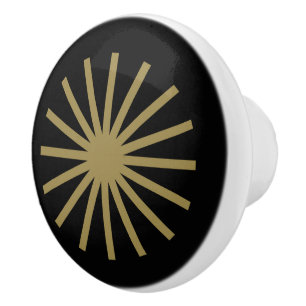 Starburst Schwarz und Gold Keramikknauf