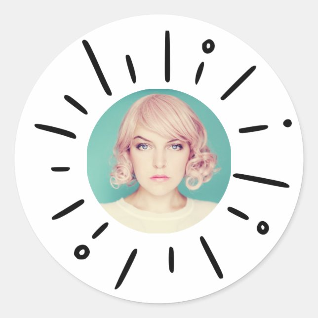 STARBURST | Simple Round Fun Custom Photo Stickers (Vorderseite)