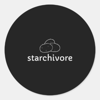 Starchivore Kartoffelliebhaber pflanzlich und vega Runder Aufkleber