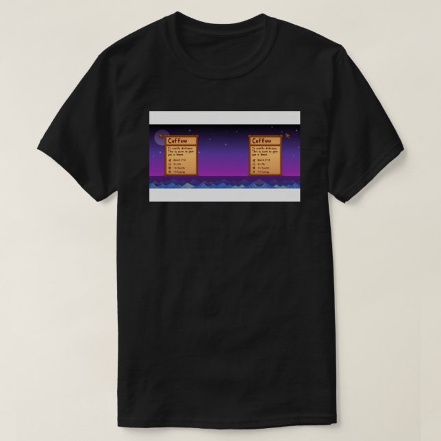 Stardew Valley Coffee Tasse.png T-Shirt (Design vorne)