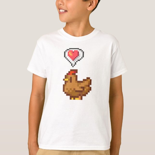 Stardew Valley Happy Brown Chicken T-Shirt (Vorderseite)