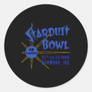 Stardust Bowl Retro Vintag Bowling Indiana Runder Aufkleber