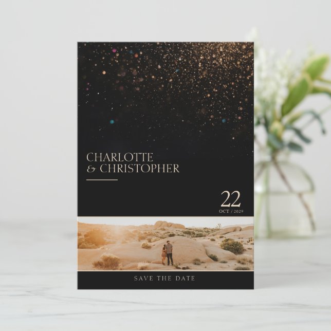 Stardust-Foto Save The Date (Stehend Vorderseite)