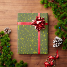 Stardust in Olive Green and Citrine Coordination Geschenkpapier