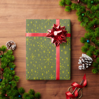 Stardust in Olive Green and Citrine Coordination Geschenkpapier