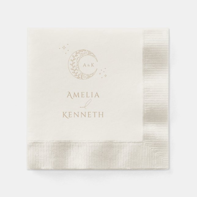 Stardust Monogram Wedding Invitations Serviette (Vorderseite)