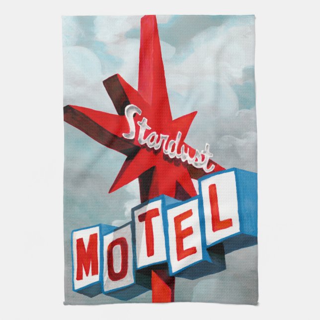 Stardust Motel Sign Küchentuch (Vertikal)