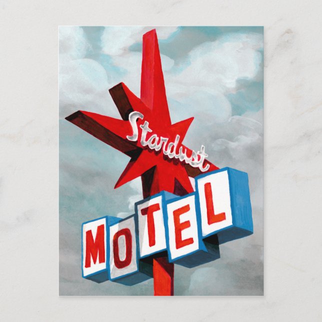 Stardust Motel Sign Postkarte (Vorderseite)