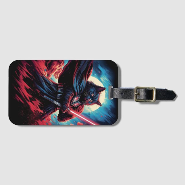 Stardust Samurai | Katzenkrieger Gepäckanhänger (Vorderseite (Horizontal))