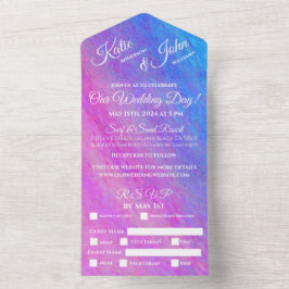 Stardust Sea Wedding-Beach - alles in einer Einlad All In One Einladung