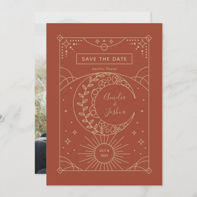 Stardust Wedding Foto Save the Date (Vorne/Hinten)