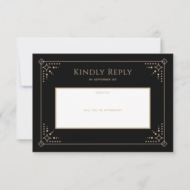 Stardust Wedding RSVP Card (Vorderseite)