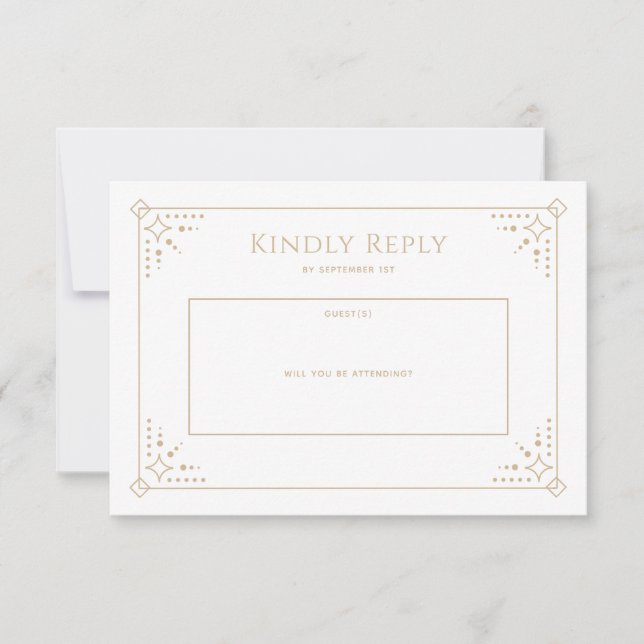 Stardust Wedding RSVP Card Karte (Vorderseite)
