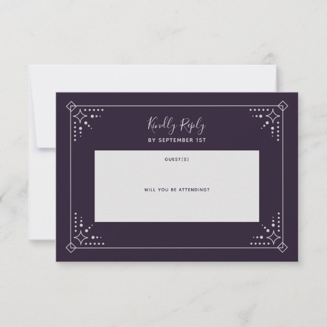 Stardust Wedding RSVP Card Karte (Vorderseite)