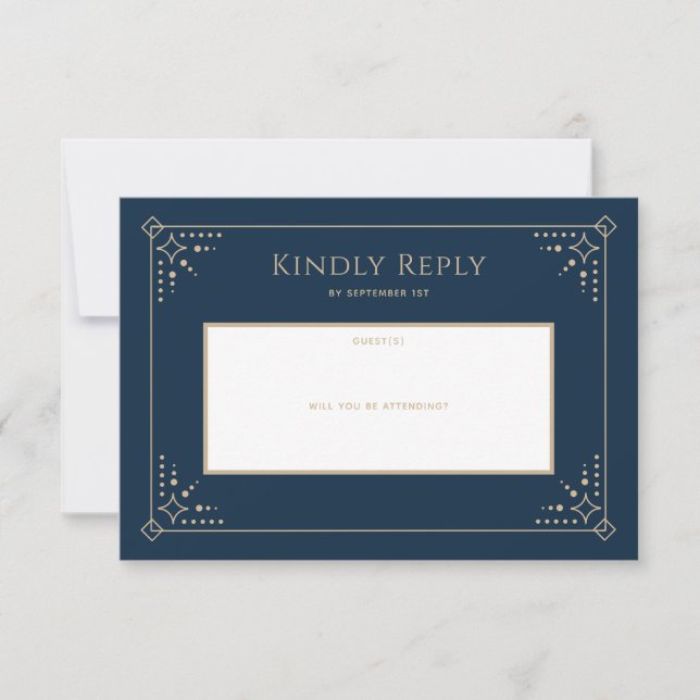 Stardust Wedding RSVP Card Karte (Vorderseite)