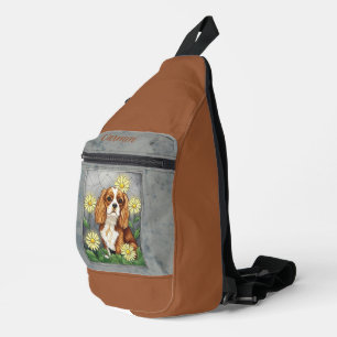 Stared Glass King Charles Spaniel Crossbody Bag