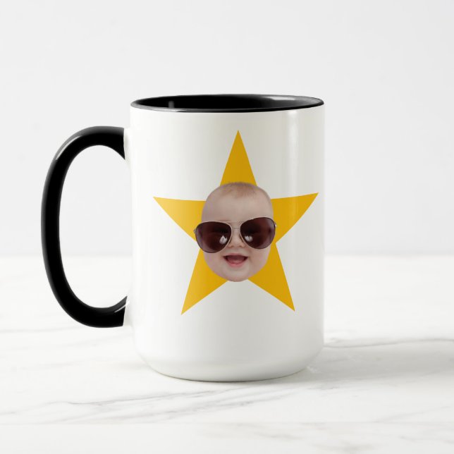 Starface Mit dem Gesicht auf dem personalisierten  Tasse (Links)