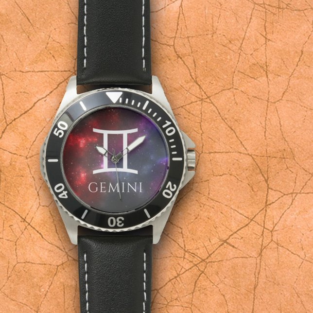 Starfield Gemini Twins Western Zodiac Armbanduhr (Von Creator hochgeladen)