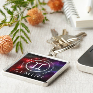 Starfield Gemini Twins Western Zodiac Schlüsselanhänger