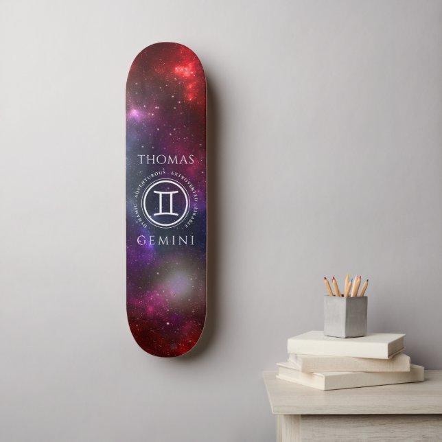 Starfield Gemini Twins Western Zodiac Skateboard (Wandkunst)