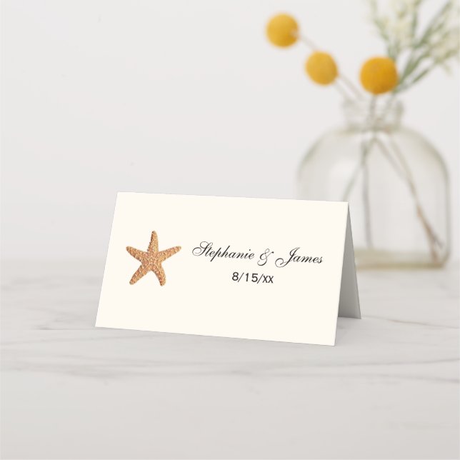 Starfish #2 Beach Escort Card Platzkarte IvoryC (Vorderseite)