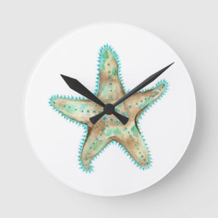 Starfish Acrylklemme Runde Wanduhr