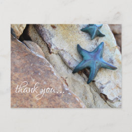 Starfish am Rocky Background Beach Vielen Dank Postkarte
