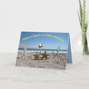Starfish am Strand - geklappte Geburtstagskarte Feiertagskarte
